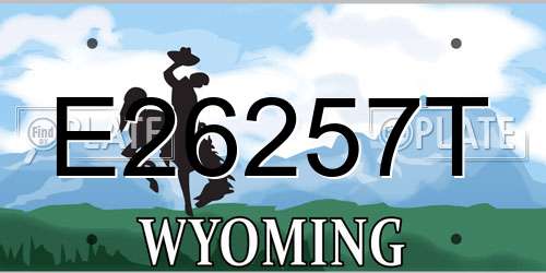 E26257T Wyoming License Plate
