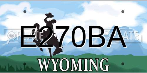 E270BA Wyoming License Plate