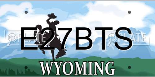 E27BTS Wyoming License Plate