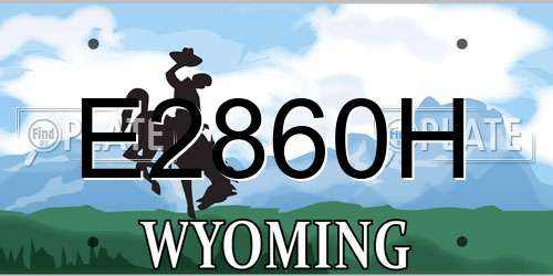 E2860H Wyoming License Plate