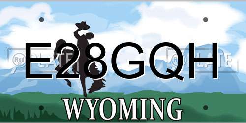 E28GQH Wyoming License Plate