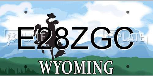 E28ZGC Wyoming License Plate