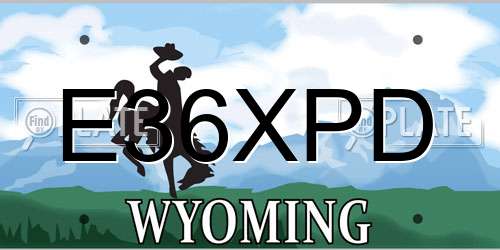 E36XPD Wyoming License Plate