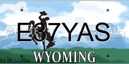 E37YAS Wyoming License Plate