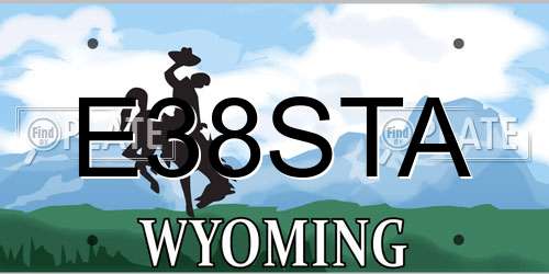 E38STA Wyoming License Plate