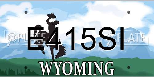 E415SI Wyoming License Plate