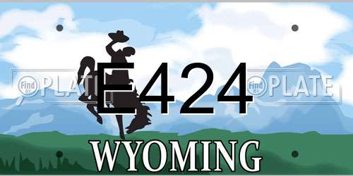 E424 Wyoming License Plate