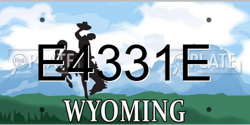 E4331E Wyoming License Plate