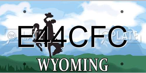 E44CFC Wyoming License Plate