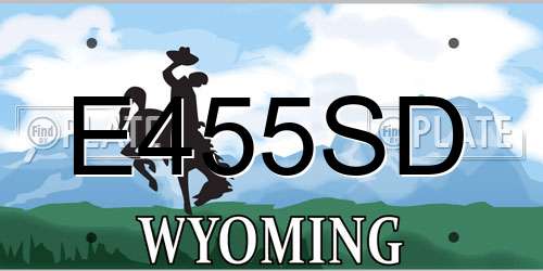 E455SD Wyoming License Plate
