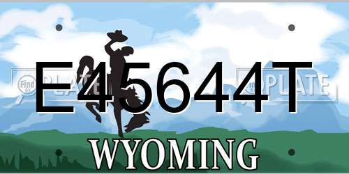 E45644T Wyoming License Plate