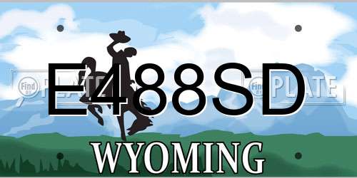 E488SD Wyoming License Plate