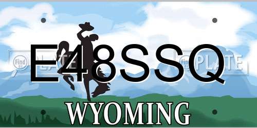 E48SSQ Wyoming License Plate