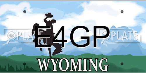 E4GP Wyoming License Plate