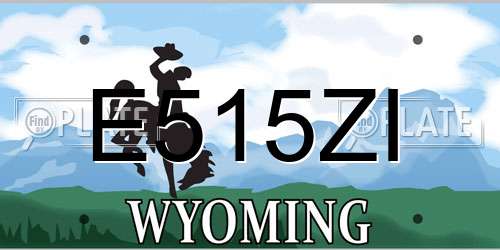 E515ZI Wyoming License Plate