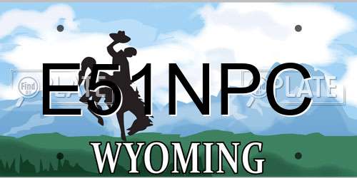 E51NPC Wyoming License Plate