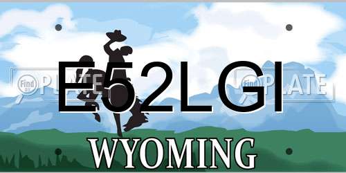 E52LGI Wyoming License Plate