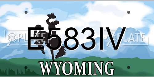 E583IV Wyoming License Plate