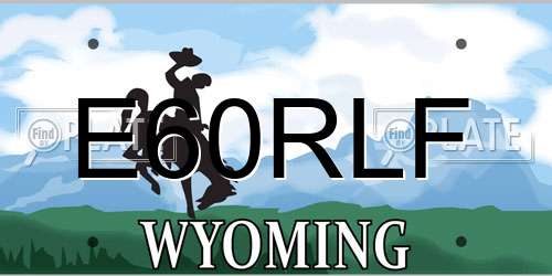E60RLF Wyoming License Plate
