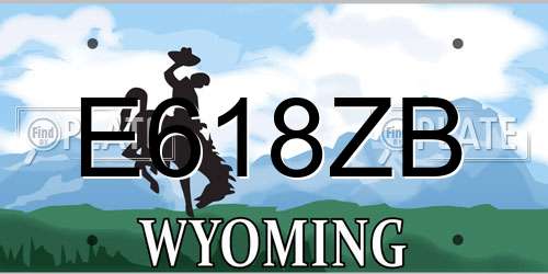 E618ZB Wyoming License Plate