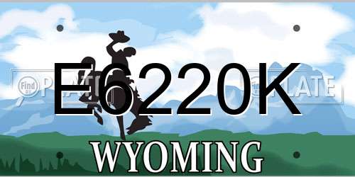 E6220K Wyoming License Plate