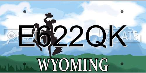 E622QK Wyoming License Plate