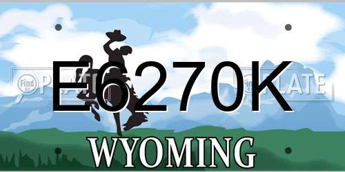 E6270K Wyoming License Plate