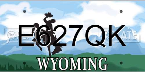 E627QK Wyoming License Plate