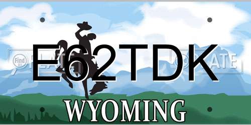 E62TDK Wyoming License Plate