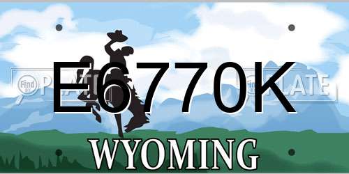 E6770K Wyoming License Plate