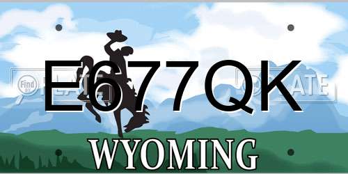 E677QK Wyoming License Plate