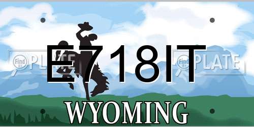 E718IT Wyoming License Plate