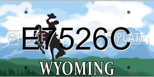E7526C Wyoming License Plate