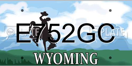 E752GC Wyoming License Plate