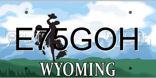 E75GOH Wyoming License Plate