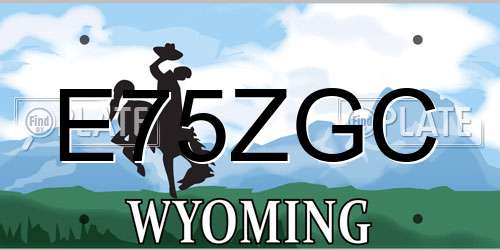 E75ZGC Wyoming License Plate