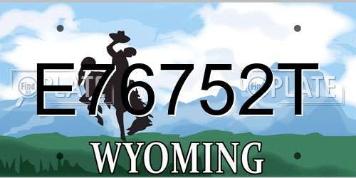 E76752T Wyoming License Plate