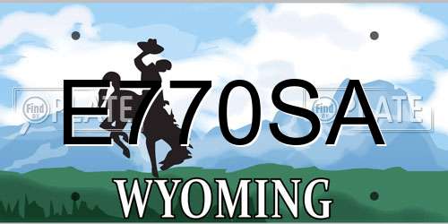 E770SA Wyoming License Plate