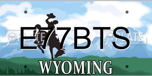E77BTS Wyoming License Plate