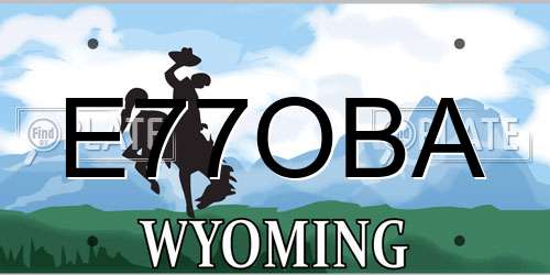 E77OBA Wyoming License Plate