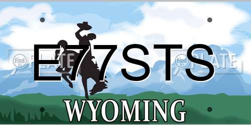 E77STS Wyoming License Plate