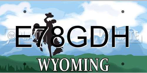 E78GDH Wyoming License Plate