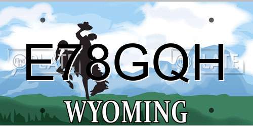 E78GQH Wyoming License Plate