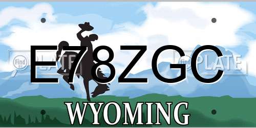 E78ZGC Wyoming License Plate