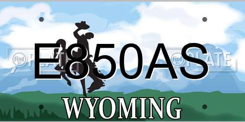 E850AS Wyoming License Plate