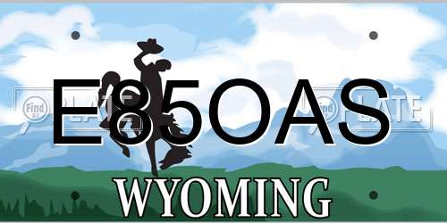 E85OAS Wyoming License Plate