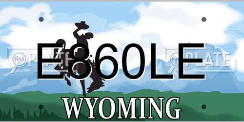 E860LE Wyoming License Plate
