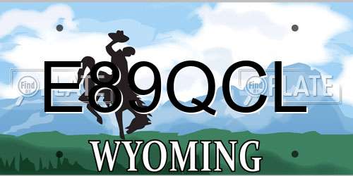E89QCL Wyoming License Plate