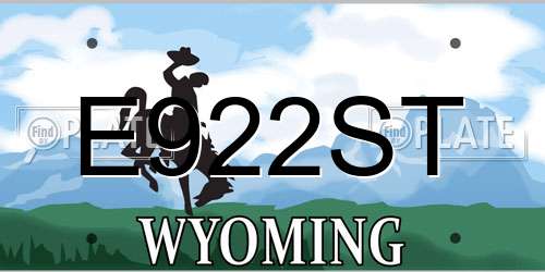 E922ST Wyoming License Plate