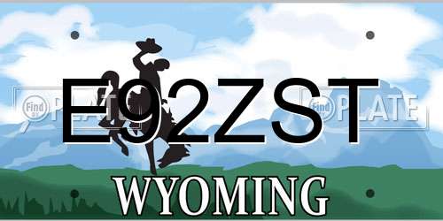 E92ZST Wyoming License Plate
